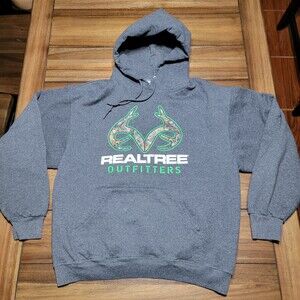 Realtree Outfitters LS Pullover Dark Grey Hoodie - Size Large